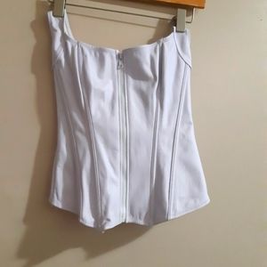 Spirit White Faux Leather Corset Top